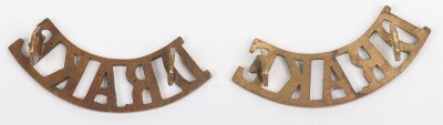 WW1 Royal Naval Division Drake Battalion Brass Shoulder Titles - 2