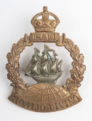 WW1 Royal Naval Division Drake Battalion Cap Badge