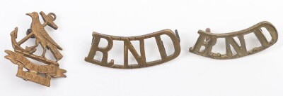 WW1 Royal Naval Division Hood Battalion Collar Badge