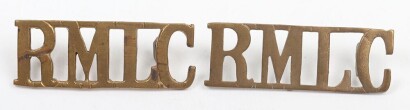 Scarce WW1 Royal Marines Labour Corps Brass Shoulder Titles