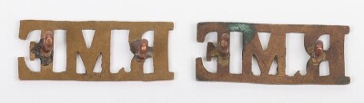 Scarce WW1 Royal Marines Engineers Shoulder Titles - 2