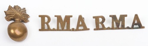 WW1 Royal Marines Artillery Titles and Cap Badge
