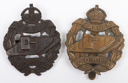 WW1 Tank Corps Officers and Other Ranks Cap Badges