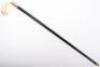 ^A 19th century ivory and gold colour handle walking stick