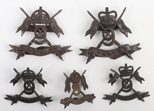 Officers Cap and Collar Badge Grouping of the 9th Lancers