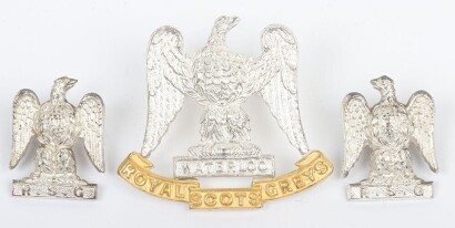 2nd Dragoons (Royal Scots Greys) Officers Cap and Collar Badge Set