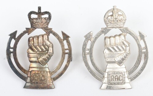 WW2 Royal Armoured Corps Officers Silver Plated Cap / Beret Badge