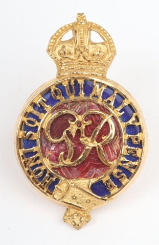 George VI Household Cavalry Officers Dress Cap Badge