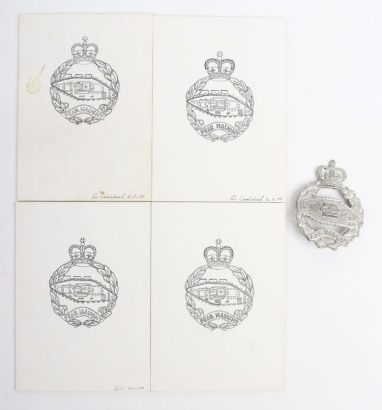 Scarce and Probably Unique Prototype Royal Tank Regiment Pipers Bonnet Badge Produced by the Engineers Workshop