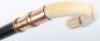 ^A 19th century ivory and gold colour handle walking stick - 7