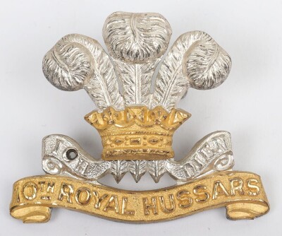 10th Royal Hussars Officers Dress Cap Badge