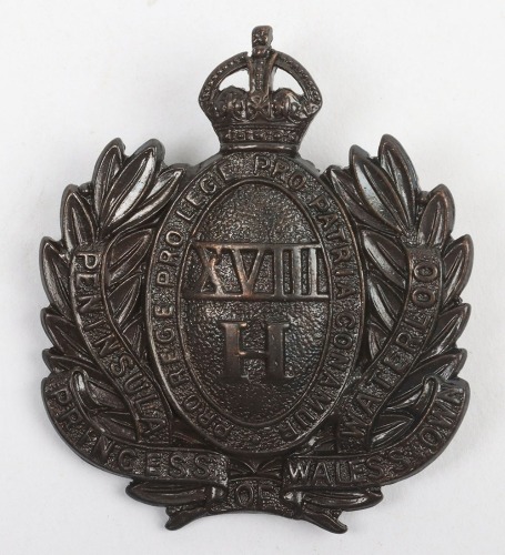 Scarce 18th (Queen Mary&rsquo;s Own) Royal Hussars Officers Cap Badge