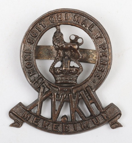 Scarce 15th Kings Royal Hussars Officers Cap Badge