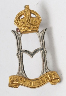 WW2 War Raised 23rd Hussars Officers Cap and Collar Badge - 2