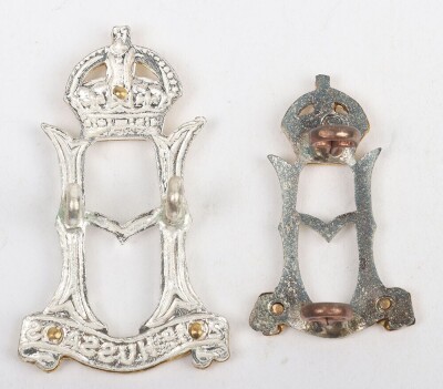 WW2 War Raised 23rd Hussars Officers Cap and Collar Badge - 3
