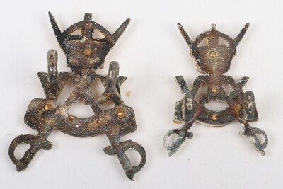 WW2 War Raised 25th Dragoons Officers Cap and Collar Badge - 2