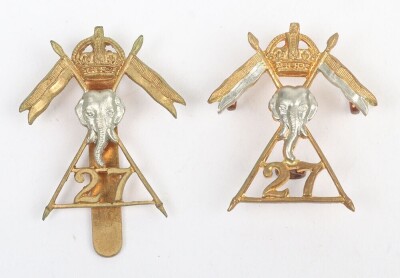 WW2 War Raised 27th Lancers Cap Badge