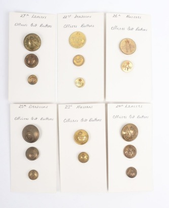 Grouping of WW2 War Raised Cavalry Regiment Tunic Buttons