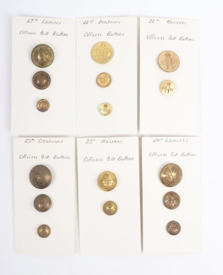 Grouping of WW2 War Raised Cavalry Regiment Tunic Buttons
