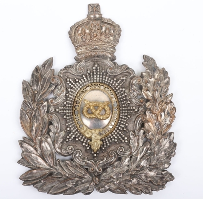 Victorian The Queens Own Royal Regiment Staffordshire Yeomanry Officers Albert Pattern Helmet Plate