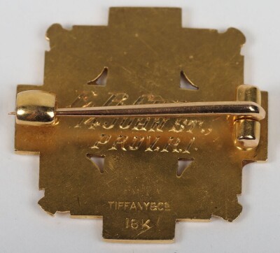 American 18k Gold and Enamel Externe Newport Hospital 1898 Presentation Badge - 2