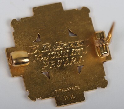 American 18k Gold and Enamel Externe Newport Hospital 1898 Presentation Badge - 3