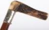 A 19th century silver (unmarked) colonial walking cane, decorated extensively with birds and palms - 8
