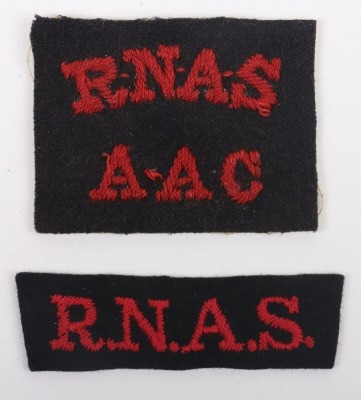 Scarce WW1 Royal Naval Air Service (RNAS) Anti Aircraft Corps Title.