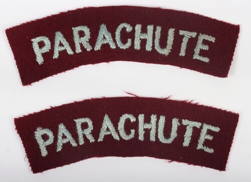 Pair of British Airborne PARACHUTE Cloth Shoulder Titles