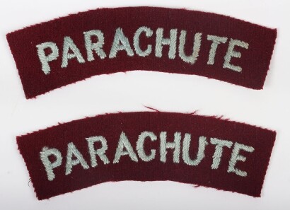 Pair of British Airborne PARACHUTE Cloth Shoulder Titles