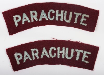 Pair of British Airborne PARACHUTE Cloth Shoulder Titles