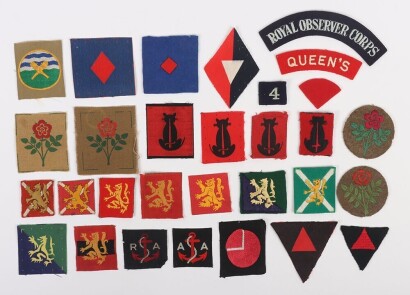 British Army, Mixed Cloth Formation Insignia Grouping.