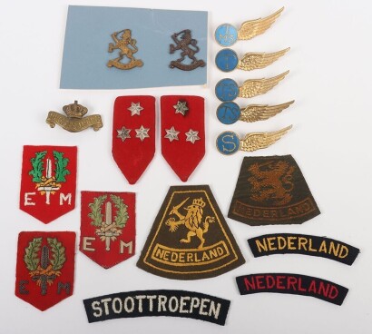 WW2 Netherlands/Free Dutch Insignia Grouping.