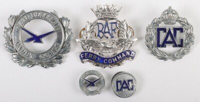 British 'Ferry Command', 'Civil Air Guard' and 'Air Defence Cadet Corps' Metal Insignia.