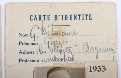 French Croix de Feu (Cross of Fire) Brassard, Medal and Identity Card Grouping - 7