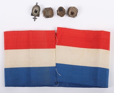 French 1930's Fils et Filles de Croix-de-Feu (Sons and Daughters of the Cross of Fire) Youth Movement Armband and Lapel Badges - 2