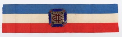 French 1930's Fils et Filles de Croix-de-Feu (Sons and Daughters of the Cross of Fire) Youth Movement Armband and Lapel Badges - 3