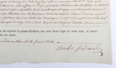 Napoleonic - Charles Fredinand Duc de Berry, Signed Document, 1801, - 3
