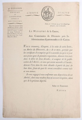 French Napoleonic Document of the 4th Division and Claude Petiet Interest