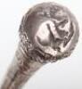 A 19th century silver (unmarked) colonial walking cane, decorated extensively with birds and palms - 21