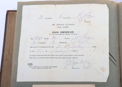 WW1, Great War British Scrapbook/Photo Album and Ephemera, 38th Welsh Division. - 8