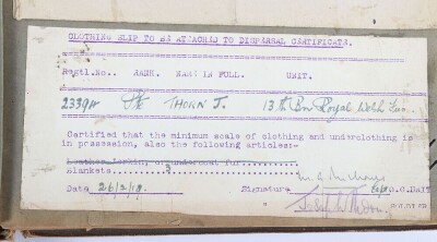 WW1, Great War British Scrapbook/Photo Album and Ephemera, 38th Welsh Division. - 28