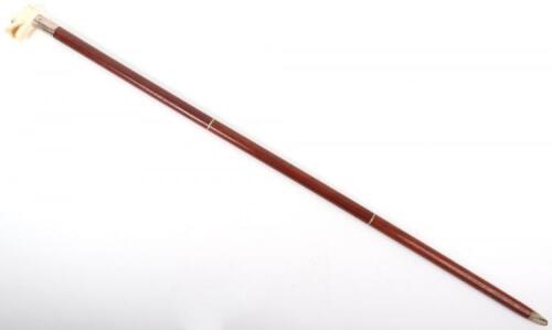 ^An early 20th century silver and ivory walking stick, William Hutton & Sons Ltd, Birmingham 1916