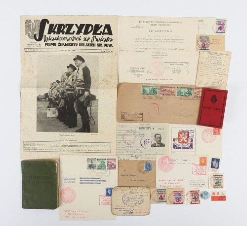 WW2 Free Polish Paperwork and Ephemera Grouping.