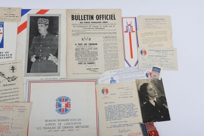 WW2 Free French Paperwork and Ephemera. - 5