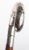 A silver and horn malacca walking stick, Birmingham 1910 - 6