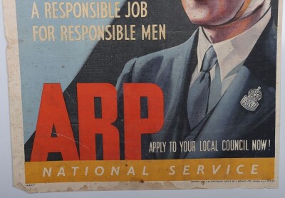 WW2 Air Raid Precautions (ARP) Recruitment Poster. - 3