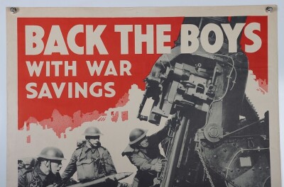 WW2 British National War Savings Poster, 'Back The Boys with War Savings'. - 2