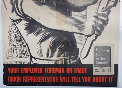 WW2 'Fighting Fit in the Factory', Factory Worker Recruitment Poster. - 5