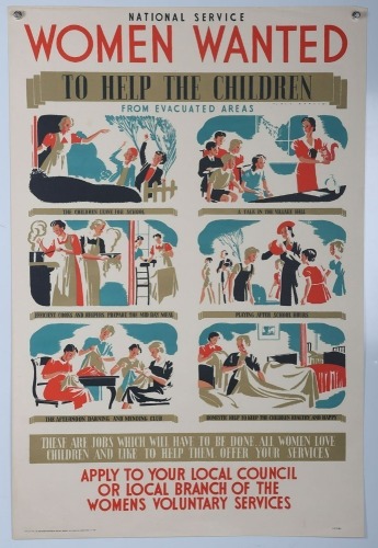 WW2 British Home Front Poster, 'Women Wanted'.